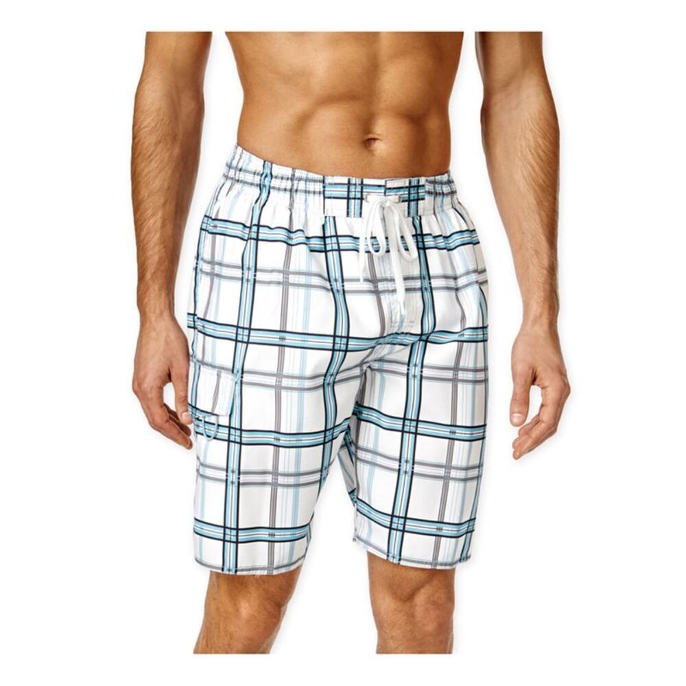 Newport Blue Mens Big & Tall Plaid Swim Bottom Board Shorts, NWT